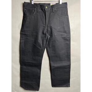 Left Field Vidalia Mills Size 34 Black Raw Denim 100% Ringspung Cotton